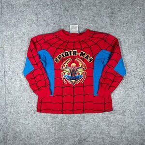 Marvel Spider-Man Long Sleeve Shirt Kids Size 6 Red Blue Graphic Tee Superhero